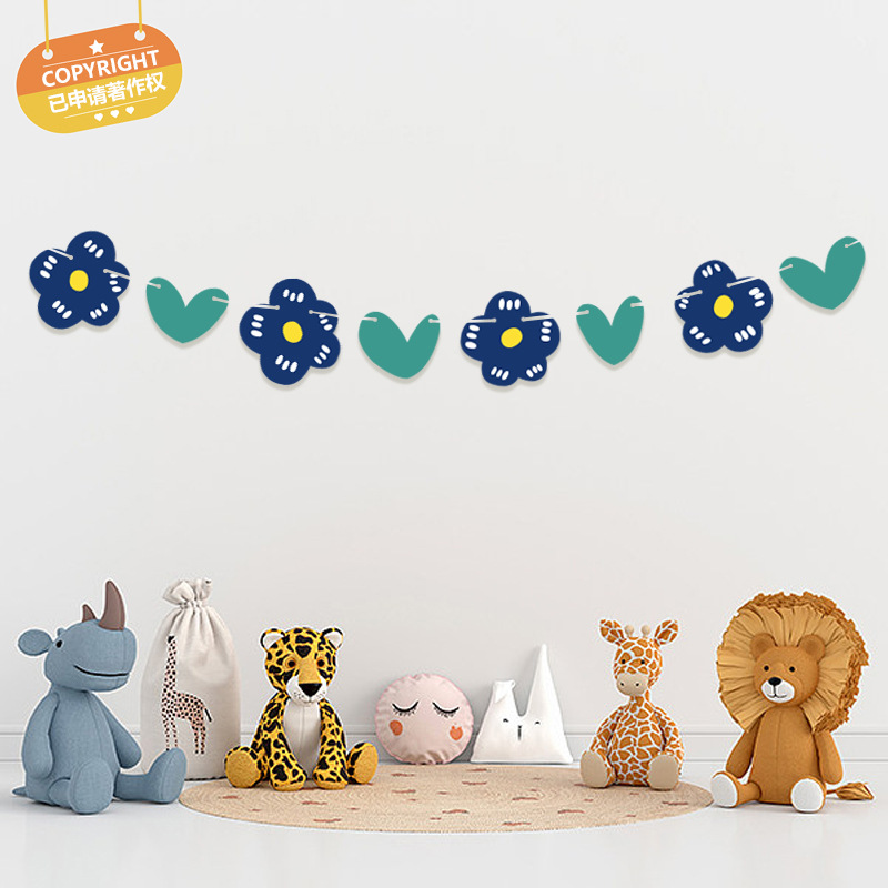 New Love Flower Garland Children's Birthday Party Background Decoration Arrangement Wedding Marriage Decoration Love Garland