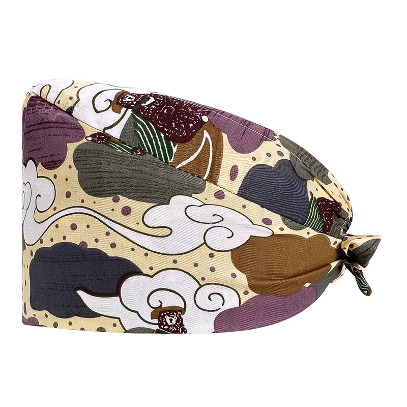 Gorro de Enfermera Coreano Fresco y Lindo, 100% Algodón, Gorro de Médico, Dentista, Estética y Salón de Belleza con Estampado Lindo.