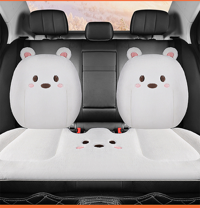 Thickened Car Seat Cushion Winter Short Rabbit Plush Warm Universal Seat Cover