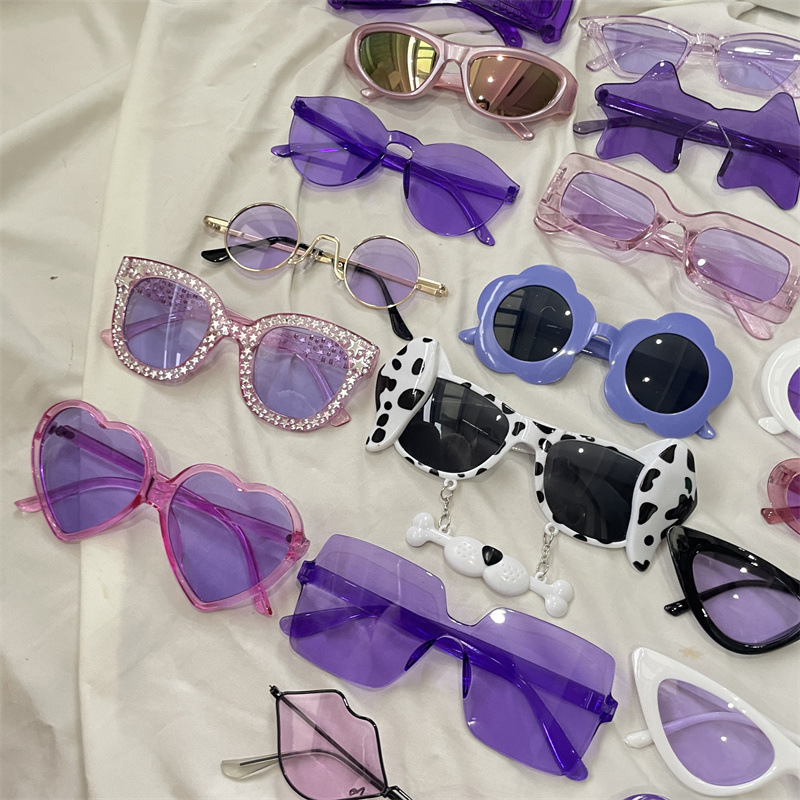 レトロな円枠サングラス紫色のドーパミンギャルメガネ男紫外線防止近視サングラス女性の丸い顔