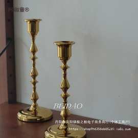 法式金属铁艺复古摆件黑色烛台圣诞万圣节装饰婚庆道具蜡烛麦太保