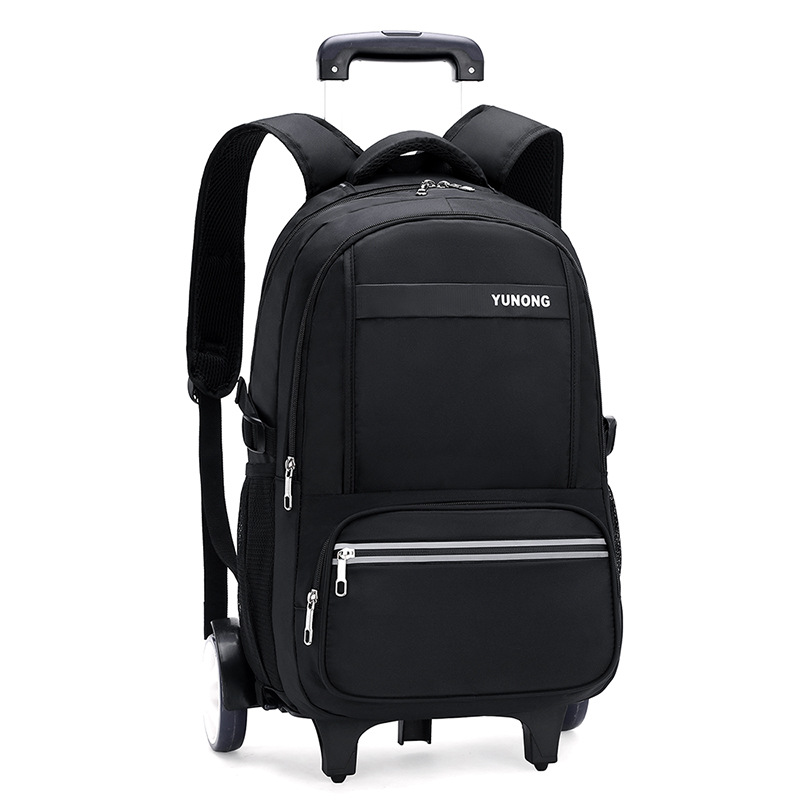 Una pieza de entrega de pescado natural mochila de gran capacidad de seis ruedas escalera estudiante de escuela primaria y secundaria mochila imprimible LOGO