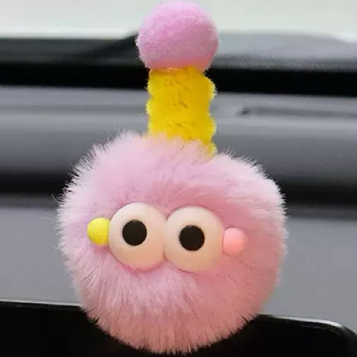 Dibujos animados divertido pequeño briquetas horquilla color torcer pequeño monstruo bola de pelo horquilla creativo lindo tocado de felpa mujer