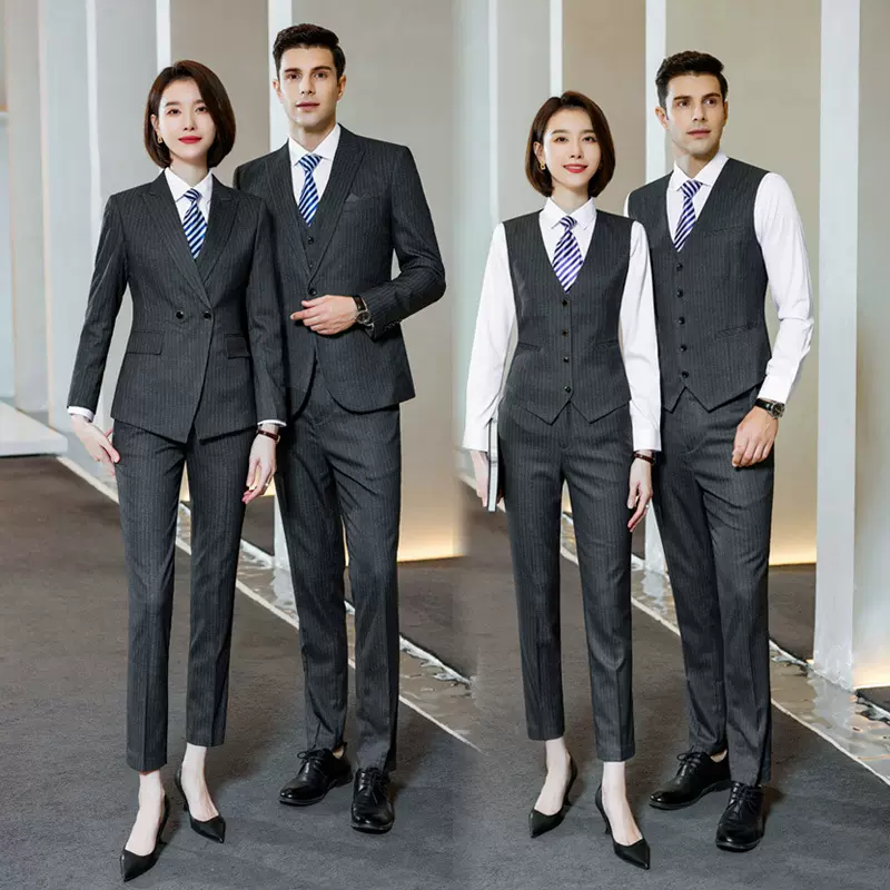 秋季新品西装套装男职业装正装工作服男女同款秋冬4s店售楼部西服