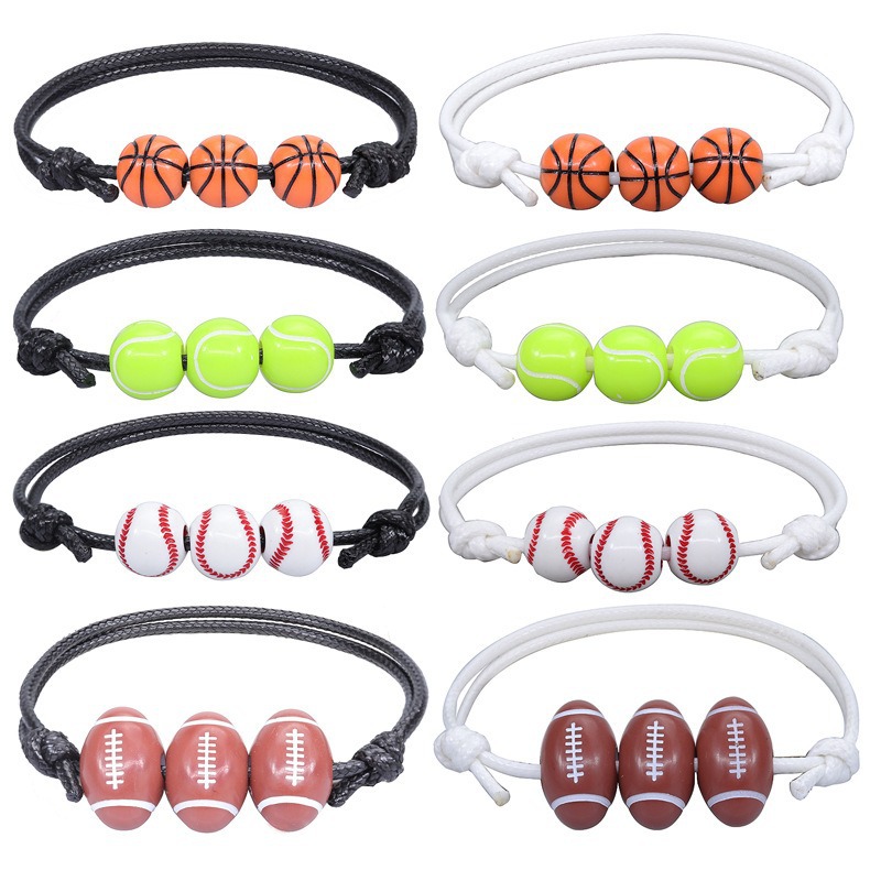 Basketball baseball woven softball bracelet