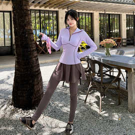 潜水服女分体长袖长裤防晒保守速干冲浪服浮潜服水母衣运动泳衣女