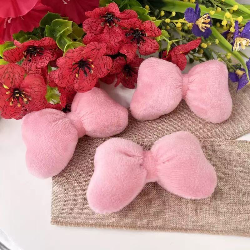 Three-Dimensional Cotton-Filled Bow Autumn and Winter Decorative Bow Cotton Doll Handmade Decorative Brooch Hairpin Accessories Wholesale