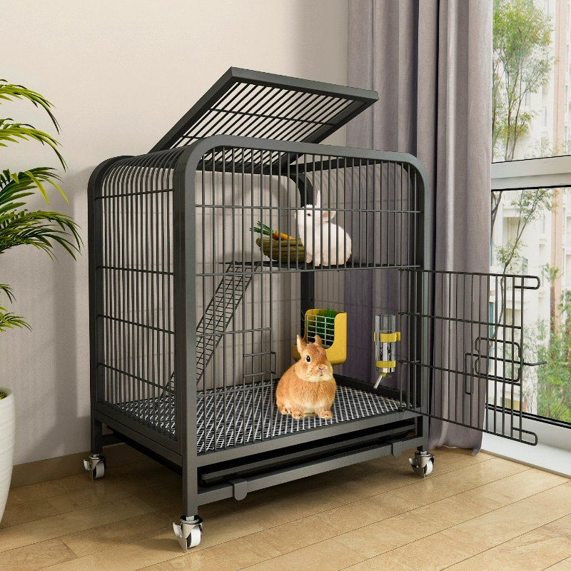 Кролик клетка крытая специальная гнездо второй этаж с подносом профессиональный кролик