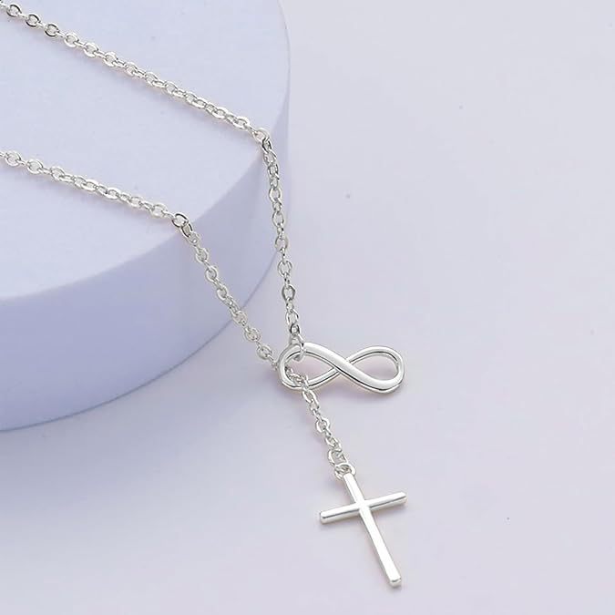 Personalized minimalist number 8 cross pendant necklace, additional image 4