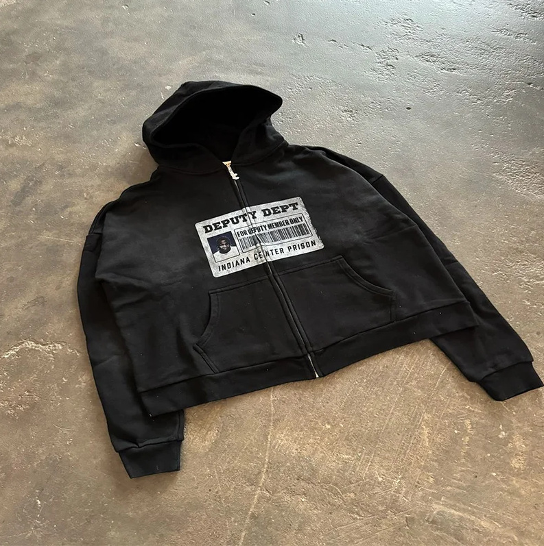 Y2K Zip-Up Hoodie With Bold Prints - Unisex Streetwear Jacket For Men & Women (XS-XXXL, Multiple Colors)_viptrois.com