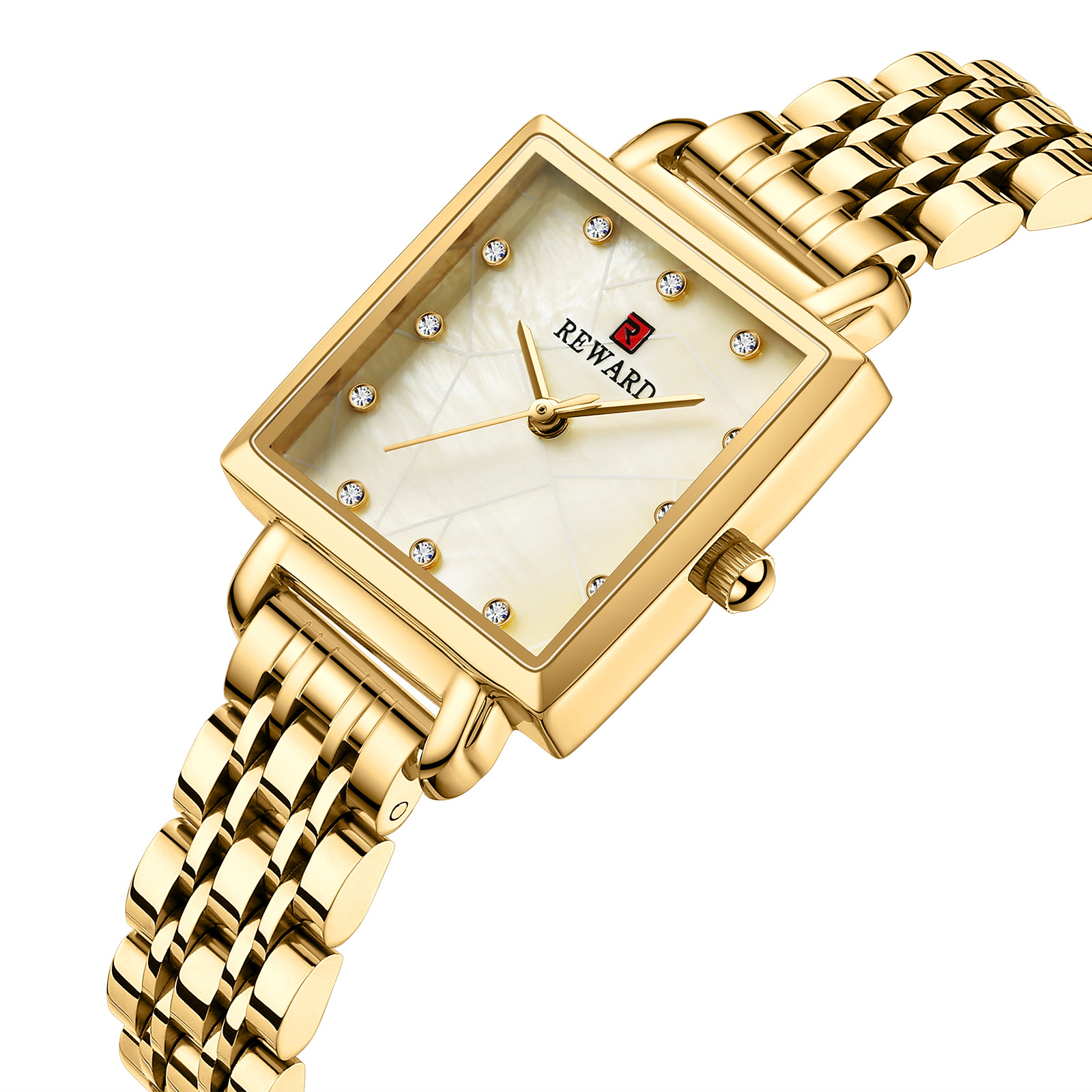 2024 New Watch Reward Fashion Women's Watch Waterproof Shell Face Square Quartz Women's Watch Fashionable and Elegant Women's Watch_voghion.com