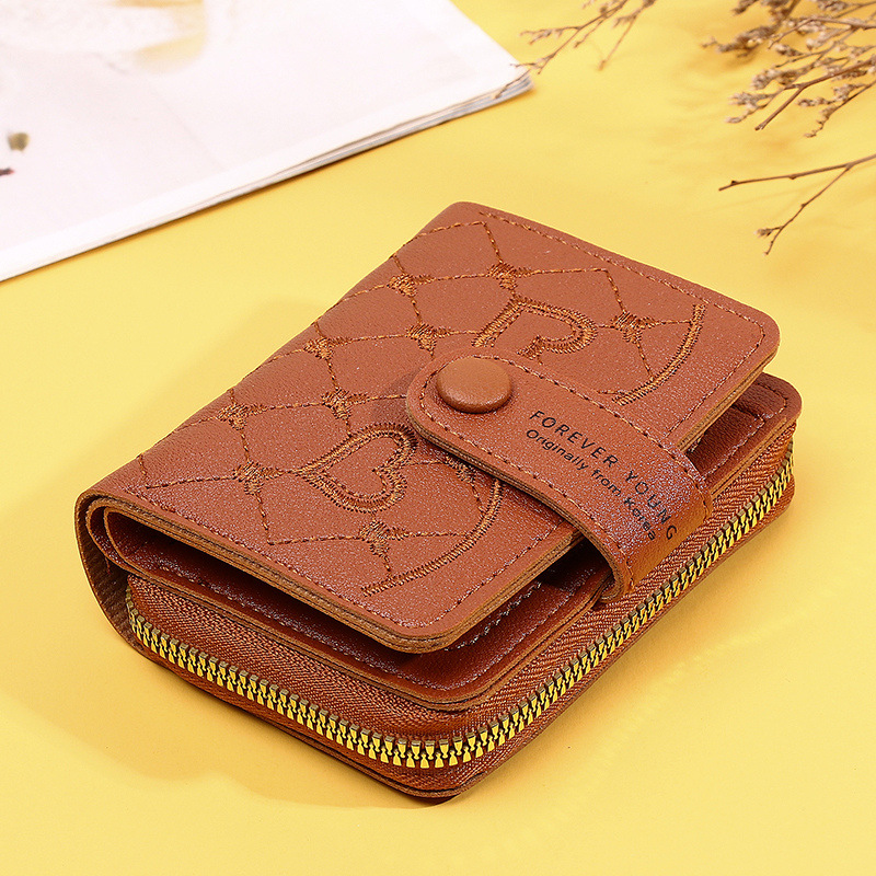 52g Weight Polyester Lining Material Zipper, Hidden Buckle Closure Type Small Wallets Bags Type 1 Piece Quantity Holiday, Daily Occasion Pu Leather Material Heart Shape, Solid Color Pattern All Seasons Season Women's Gender Simple Style Style Square Shape Women's Heart Shape Solid Color Pu Leather Zipper Hidden Buckle Wallets 11