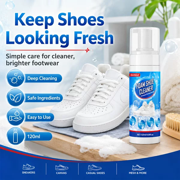 Kineshinex Shoe Foam Cleaner for Deep Stain Removal Without Damaging the Shoe Surface, Daily Care for Sports Shoes, Household Use