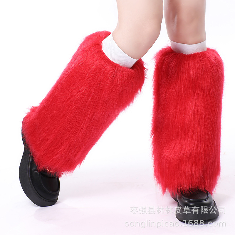 Otoño e Invierno exportación europea y americana original única imitación de piel de zorro cubierta de la pierna cubierta del zapato de la rodilla de las mujeres largo grueso caliente