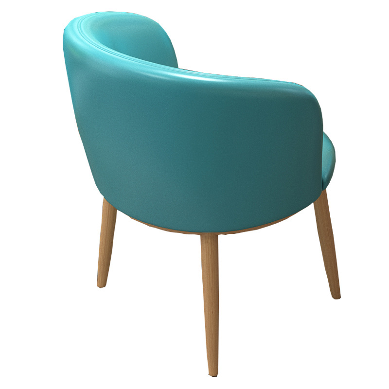 피콕 블루 가죽 의자