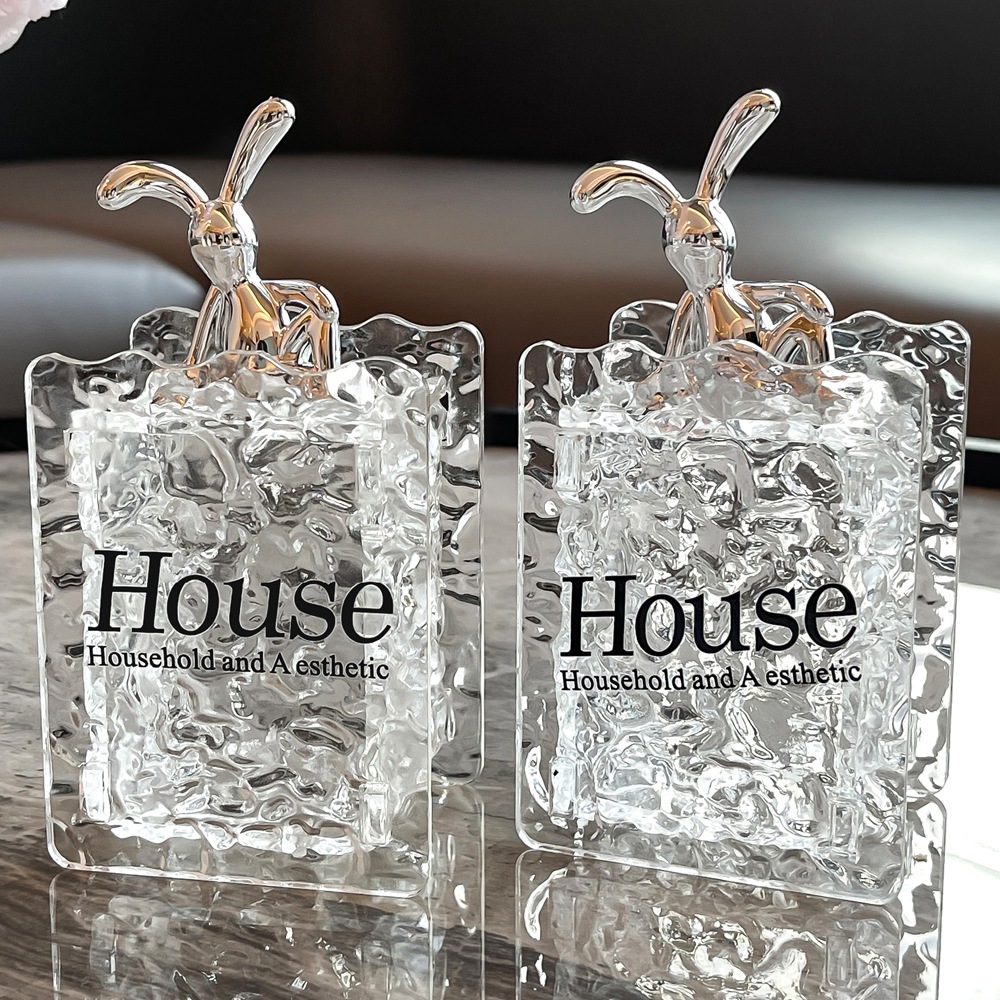 Caja de algodón de patrón glacial, alto valor facial, tambor de palillos de dientes, caja de almacenamiento de algodón de lujo ligero, caja de hilo dental de lujo ligero con cubierta creativa