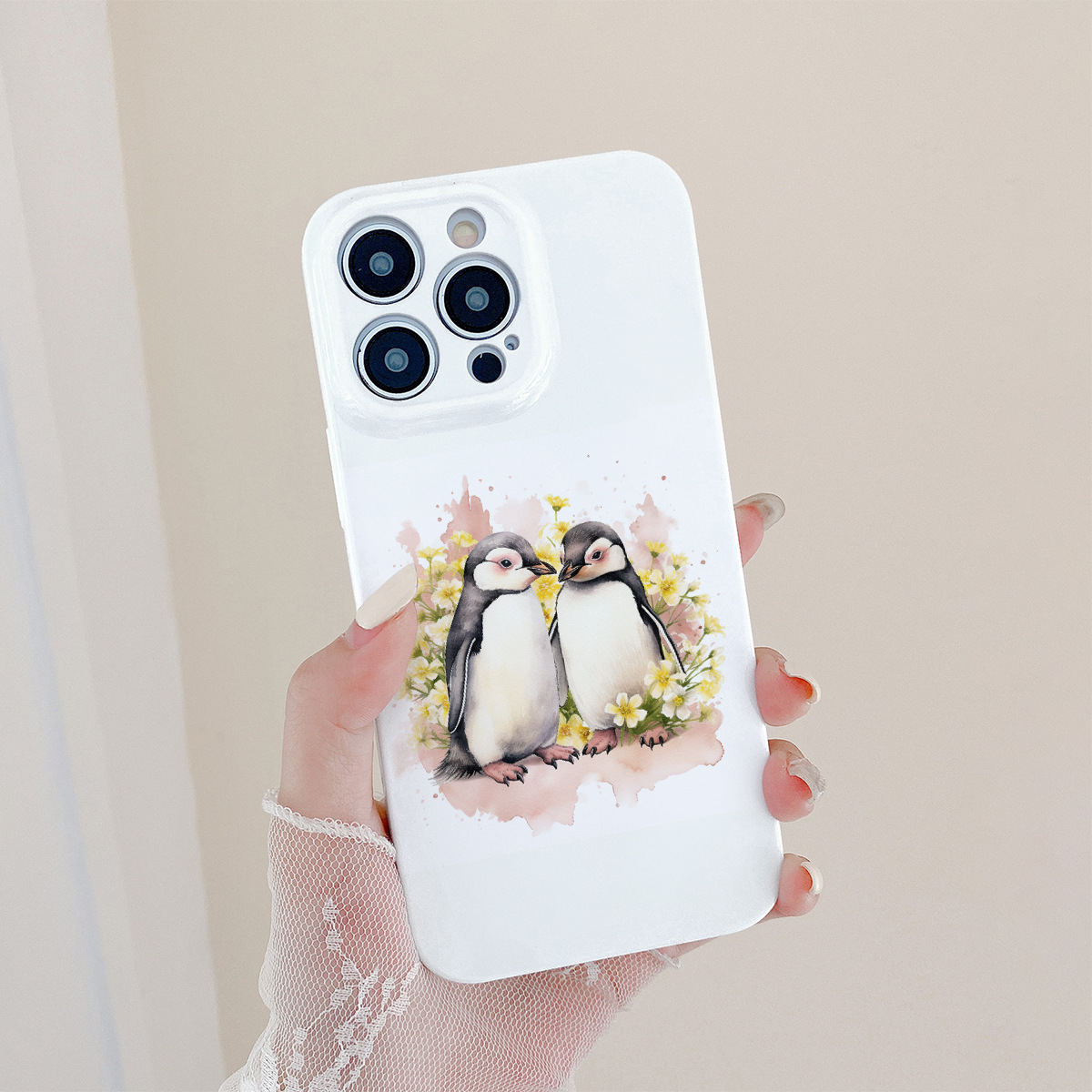 Netizen Penguin Film Couple Phone Case Niedliche Damenausgabe Originalbild_voghion.com