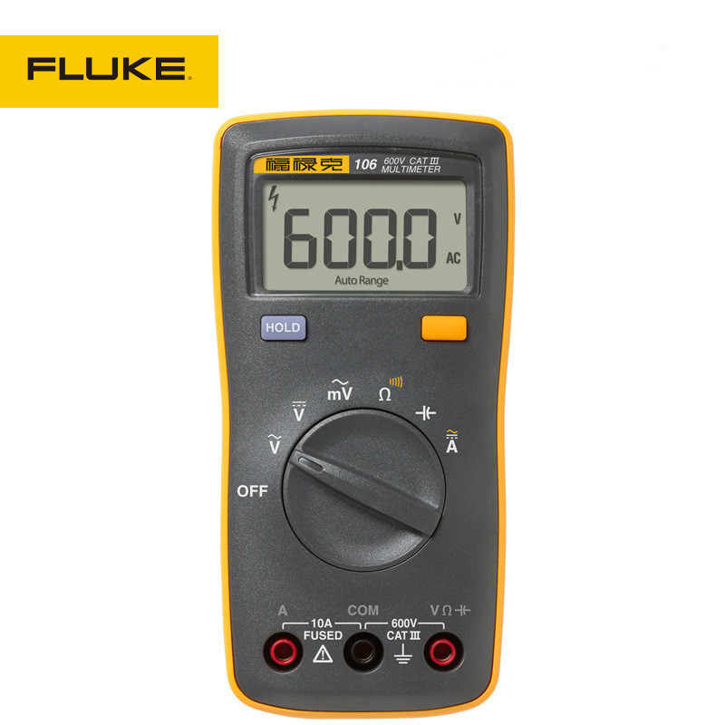 福禄克高精度万用表F106/107小巧防烧智能万用表自动关机电工专用