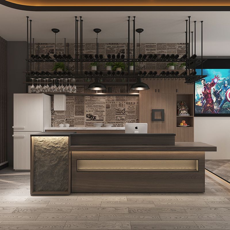 复古艺术收银台养生馆多功能吧台服装店工业风接待台商铺高端柜台