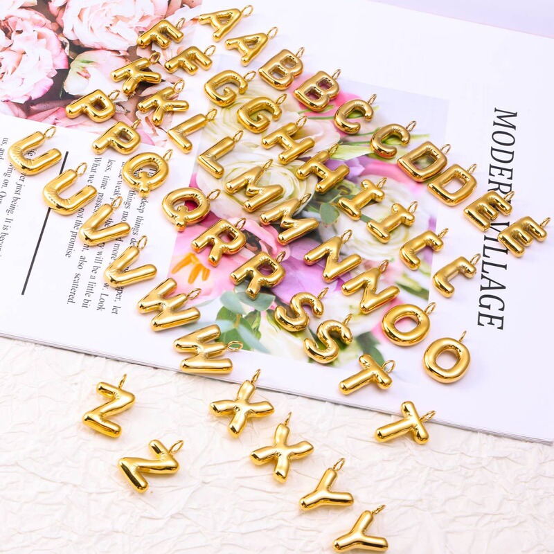 European and American Fashion Stainless Steel Chubby Bubble Letter DIY New Playful Design Accessories Wholesale Fashion Ol