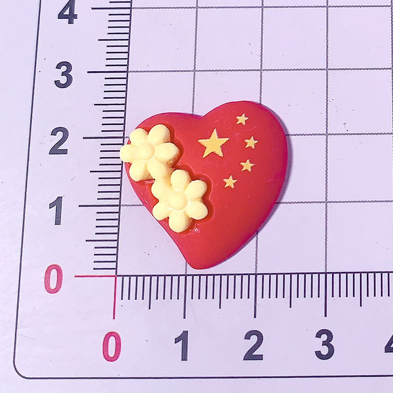 Nuevo día nacional de dibujos animados cinco estrellas bandera roja amor accesorios de resina pegamento crema adornamiento para el cabello broche mapa hecho a mano, etc.