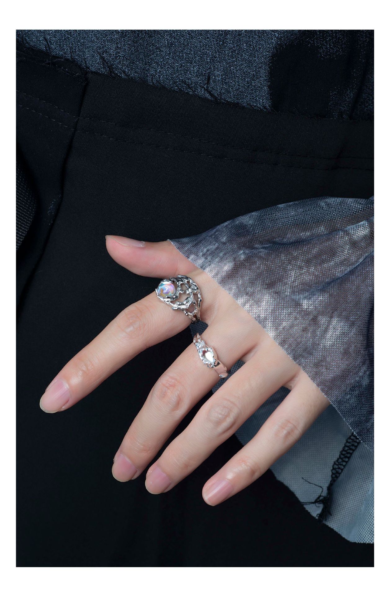 Fashion Geometric Copper Plating Artificial Gemstones Rings 1 Piece