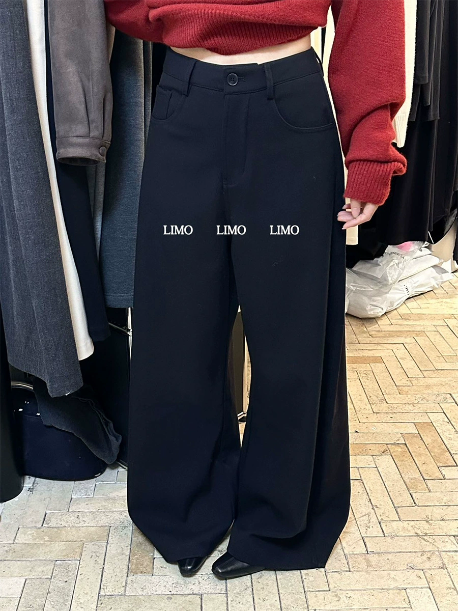 LIMO Fleece демисезонные брюки для отдыха, костюм, оверсайз, высокая талия, свободный свободный крой, приталенные