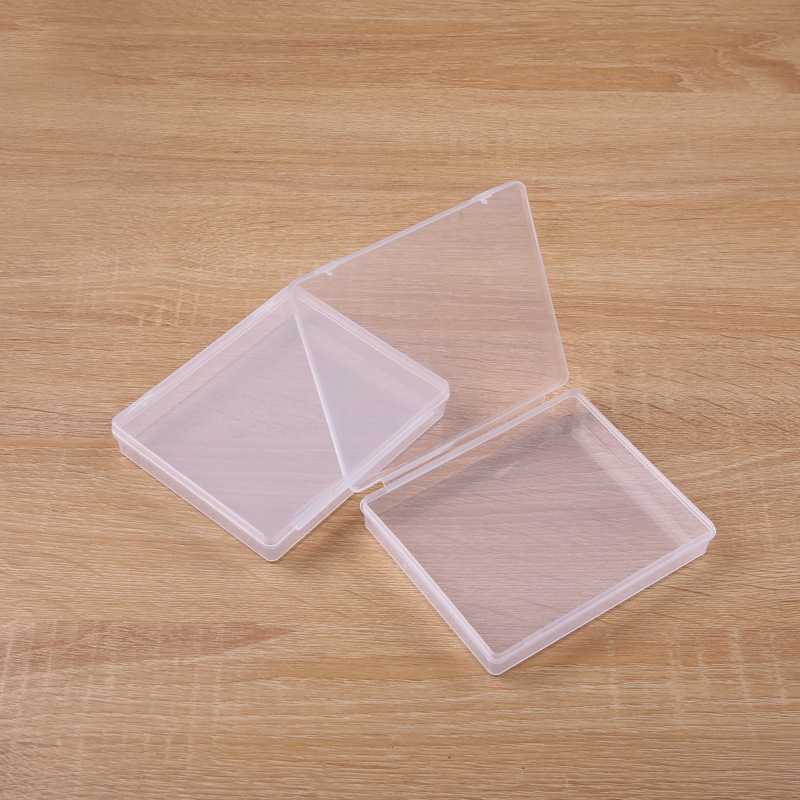 Plastic rectangular storage box with beads