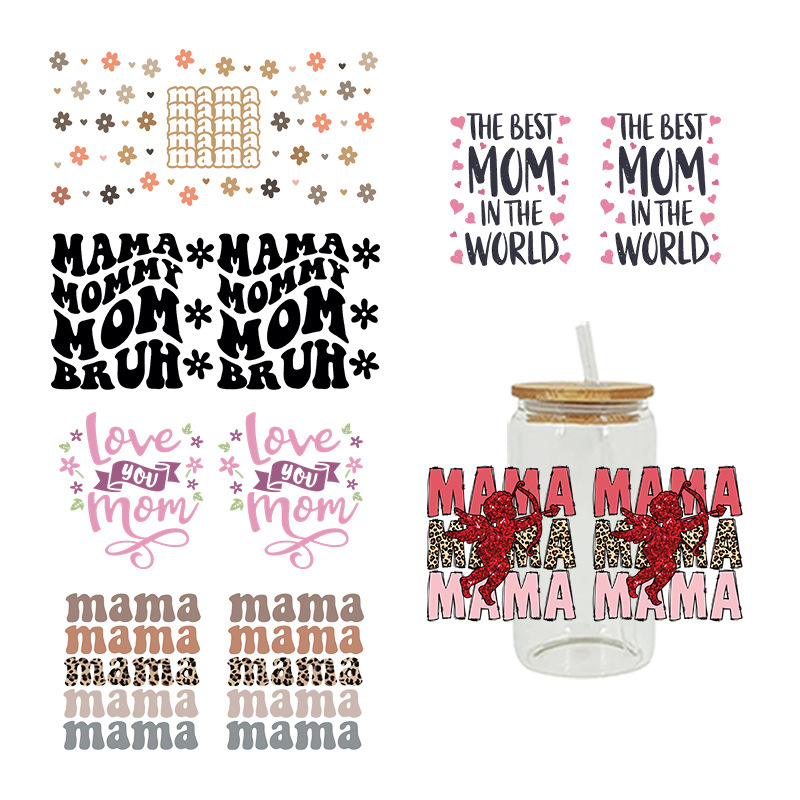 UV转印贴玻璃杯水晶标水晶贴跨境专供16oz琉璃杯专用贴23cmX11cm