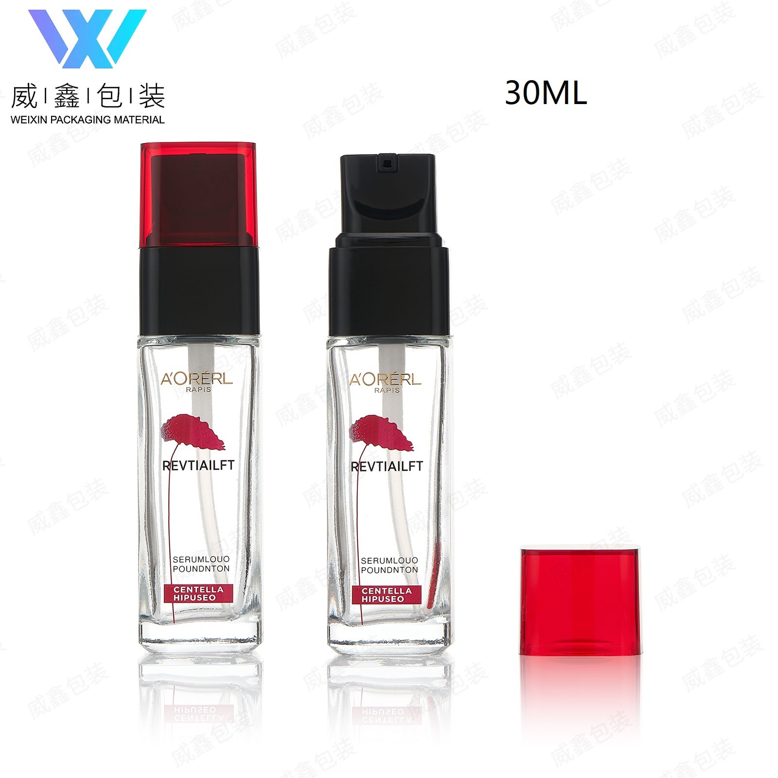 威鑫新款现货化妆品护肤品水乳粉底精华液30ml玻璃瓶