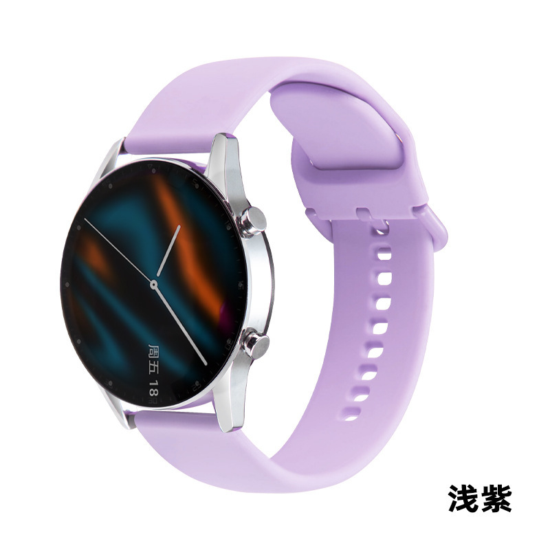 Aplicable Samsung Watch Silicone brazalete hebilla de color Huawei GT acero inoxidable Samsung hebilla correa de reloj deportivo mayorista