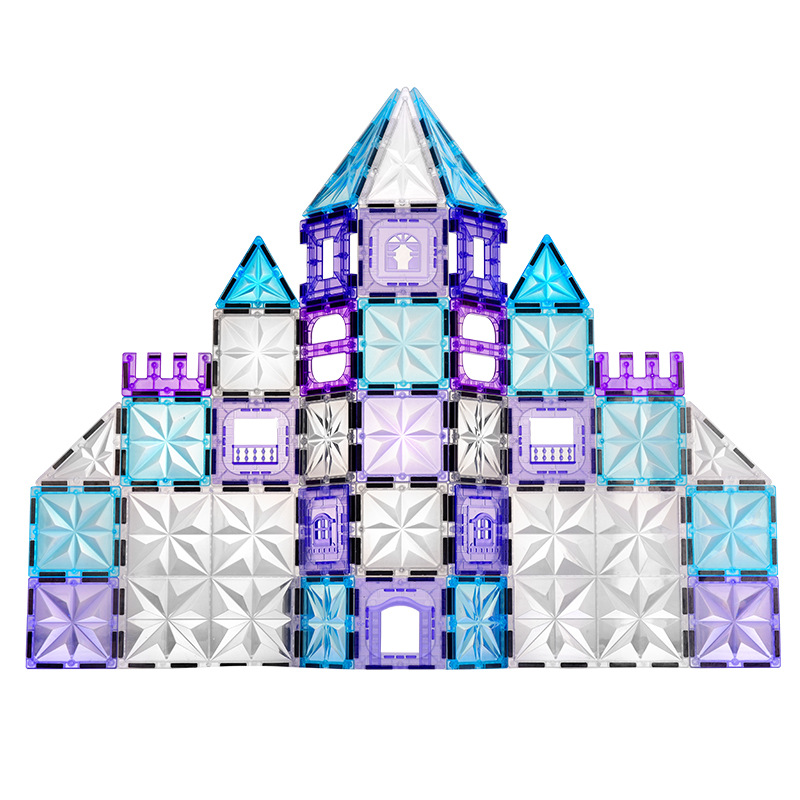 Diamante de luz estelar transfronterizo, ventana de color, bloque magnético, bloque de construcción, educación temprana para niños, juguete magnético, imán, regalo de madera de naranja