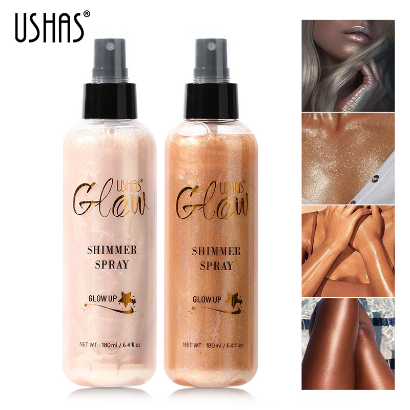 USHAS punto transfronterizo impermeable azufre spray de luz líquido de reparación de larga duración líquido de alto brillo cara y cuerpo