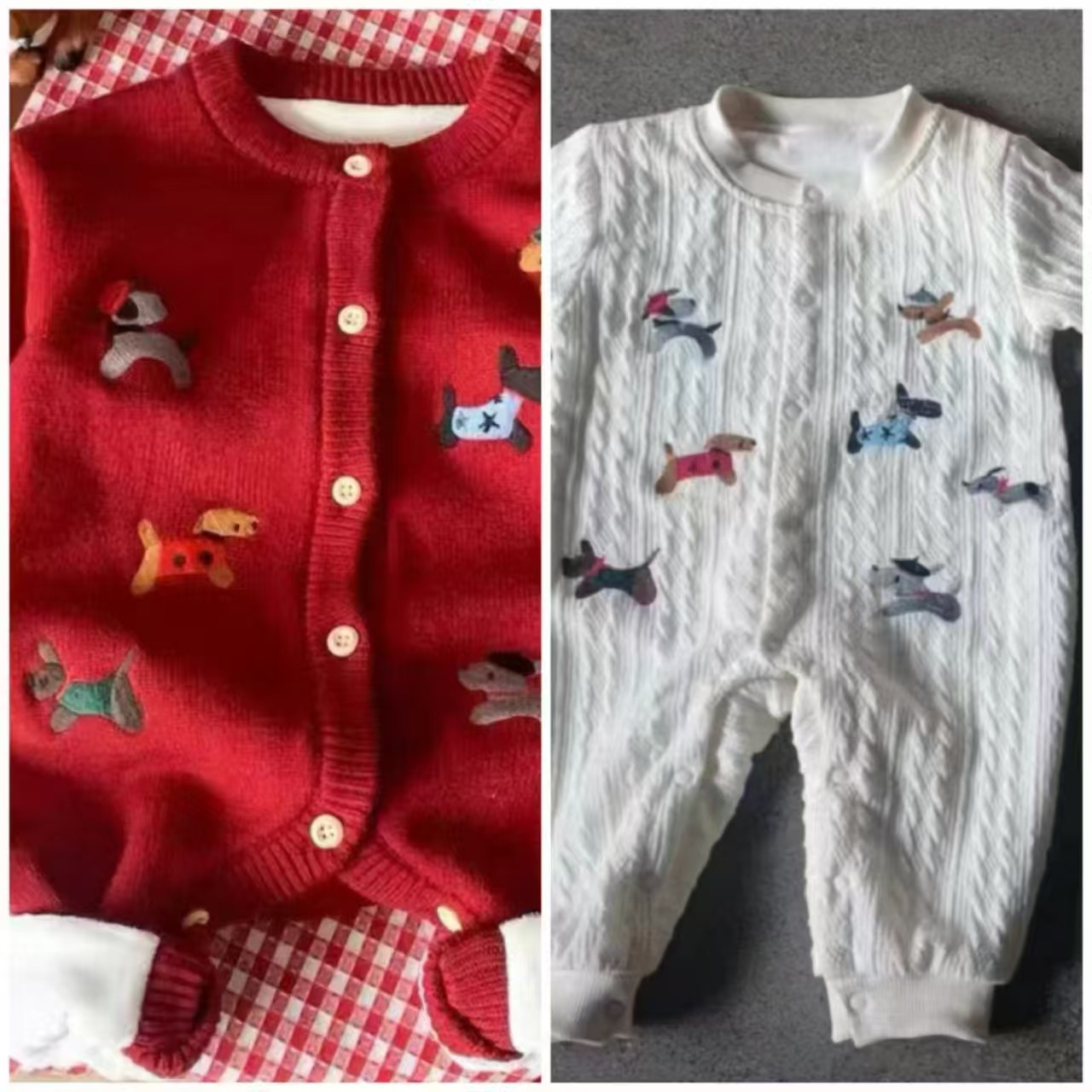 Ropa de bebé de estilo occidental, suéter bordado de punto de primavera y otoño, hombres y mujeres, bebé, mono, bebé, luna llena, gatear