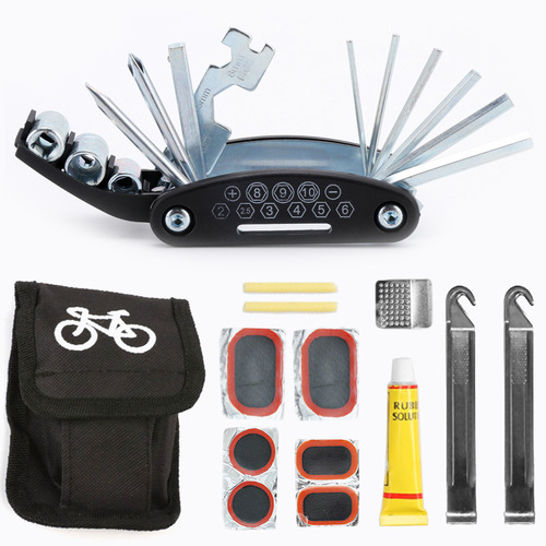 Bicycle repair tools, mountain bike tire repair tool set, tire lever repair combination tool kit
