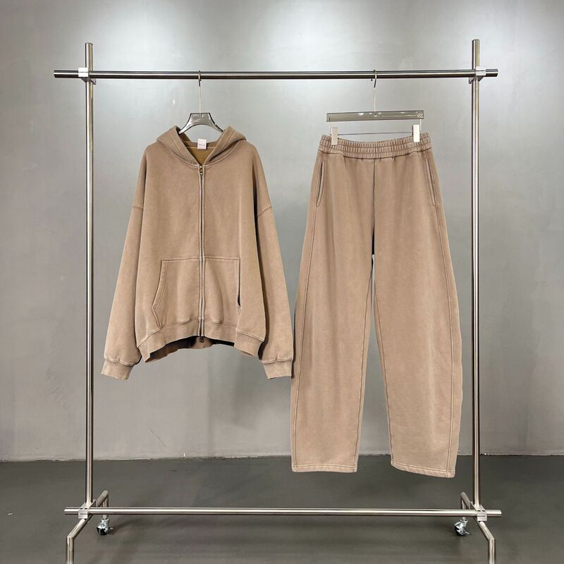 Charitee | New Boxy Style Trendy Brand Fleece-Lined 370g Short Washed Batik Zipper Hooded Suit