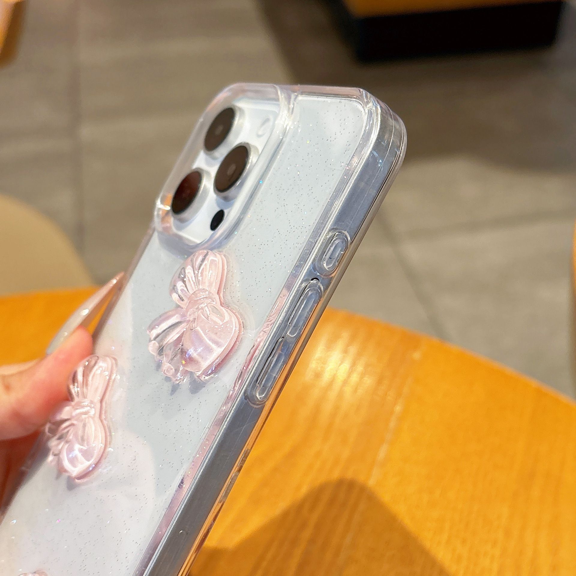 Pink Bow Silikon Fall Protection Phone -kotelo, joka on yhteensopiva iPhonen kanssa