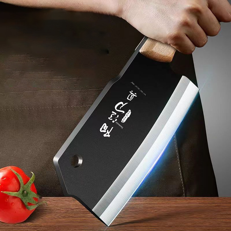 Cuchillo de corte ultrarrápido de doble uso cuchillo de cocina viejo cuchillo de cocina afilado hogar corte de carne comercial de acero de alto carbono sin