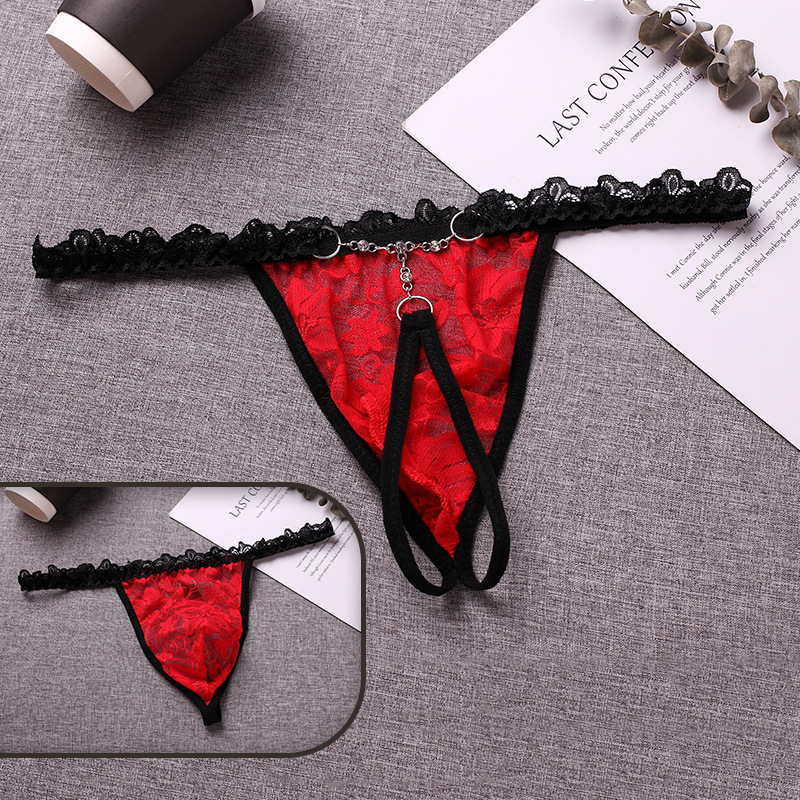 Gay lace transparent sexy T pants fake niang men's sexy underwear manufacturers wholesale supply men's G41#