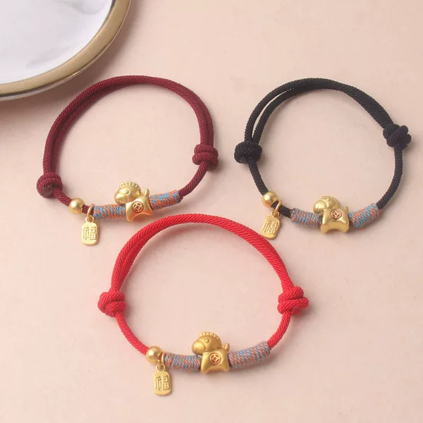 2026 Year of the Horse Handmade Red String Bracelet for Good Luck in the New Year, Red Rope Bracelet for Men and Women, Couple Gift