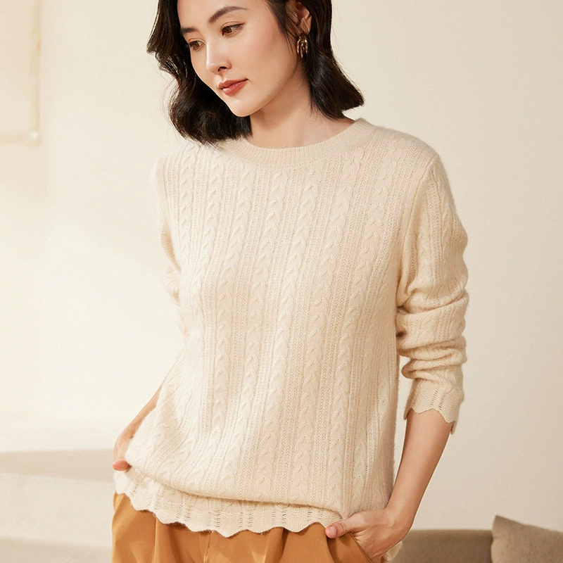Демисезонный Woolen свитер с круглым вырезом, oversize