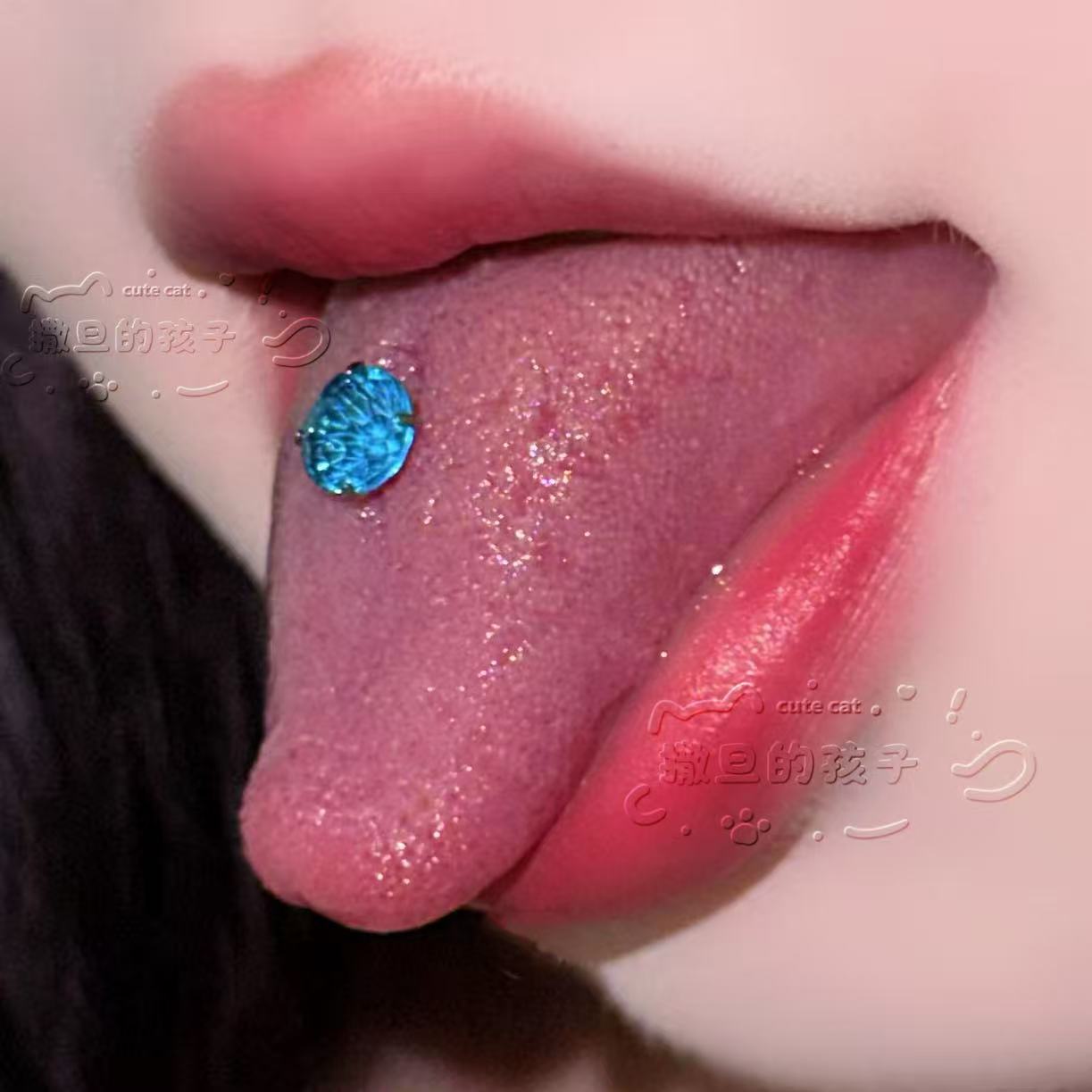 Pointed titanium steel lip stud product view