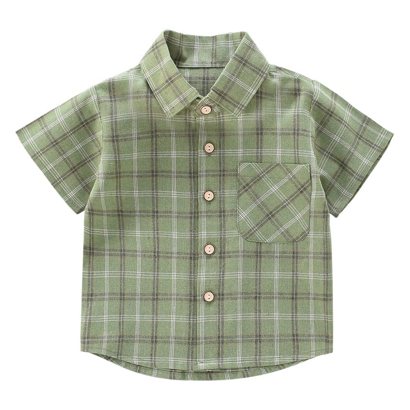 Camisa de manga corta para niños camisa delgada de verano para niños camisa a cuadros para niños y niñas ropa para niños ropa de verano para bebés