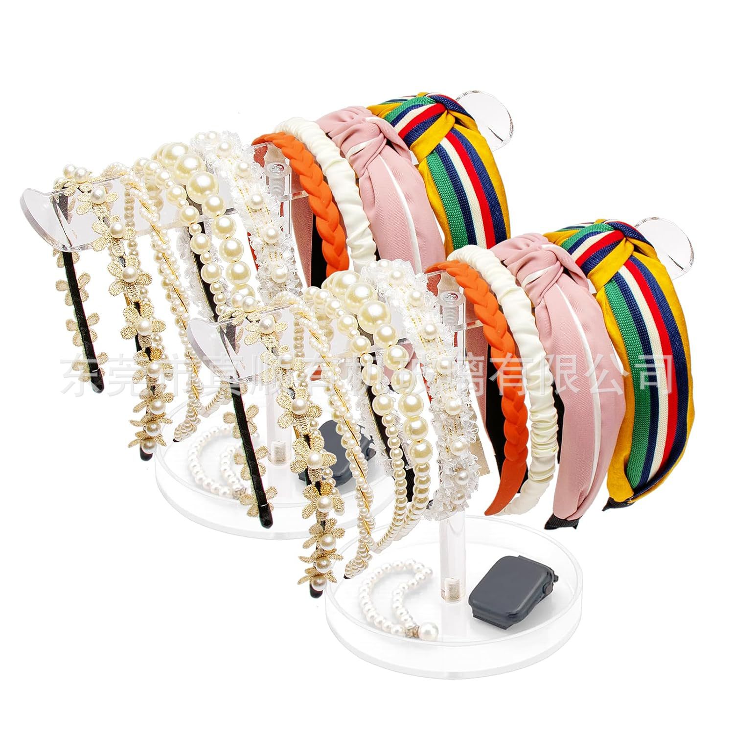 跨境爆款透明亚克力发箍展示架 透明发带支架 头带收纳架用于存放