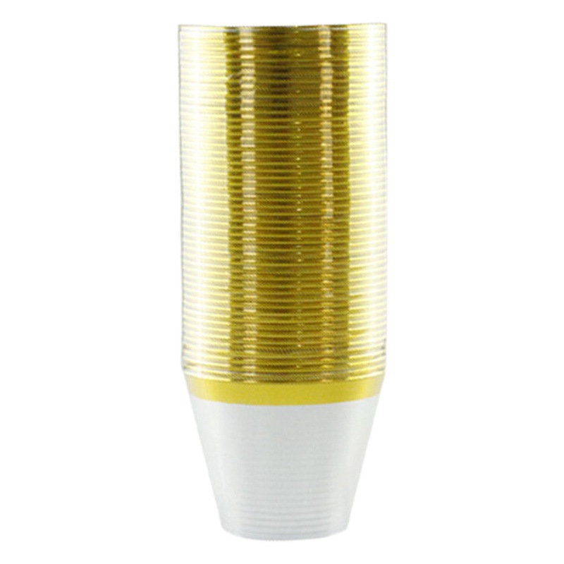 9oz bronceado taza de plástico copa de vino desechable taza de comida occidental beber utensilios