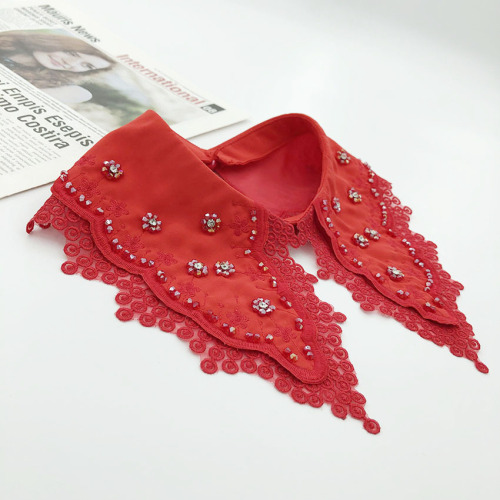 Manufacturer produces various styles of fake collars, hand-stitched, beaded and embroidered women's clothing, fashionable and trendy fake collars