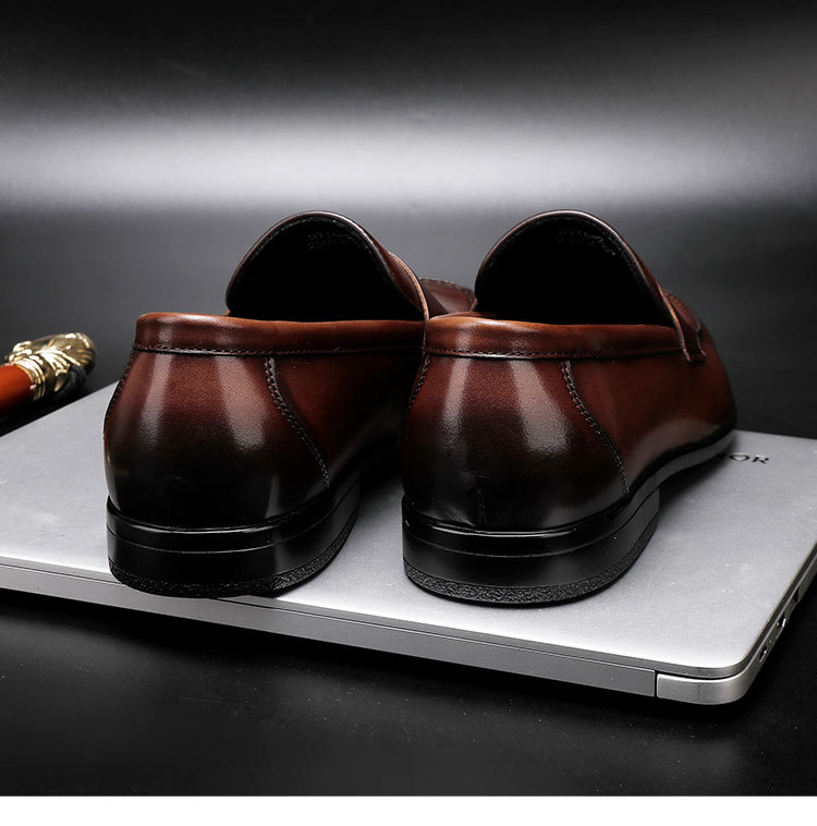 Zakelijke herenschoenen leren instappers loafers met franjes_voghion.com