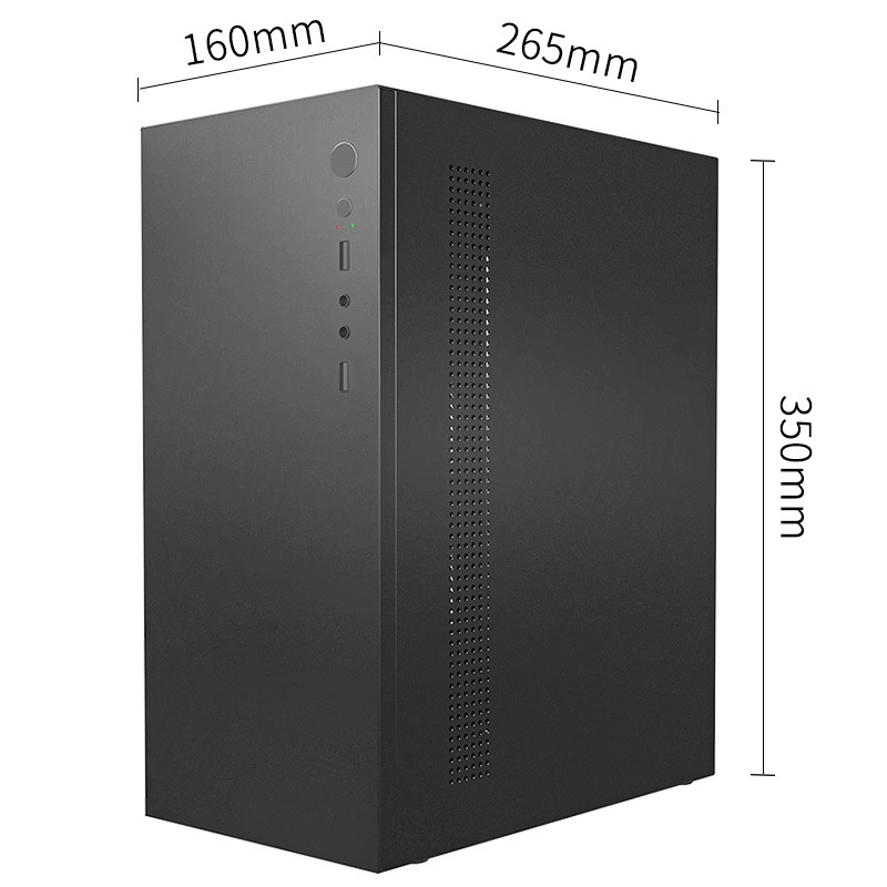 Корпус для настольного ПК H2, 0.6 мм сталь, поддержка mATX/ITX, GPU до 260 мм, высота CPU до 135 мм (черный)