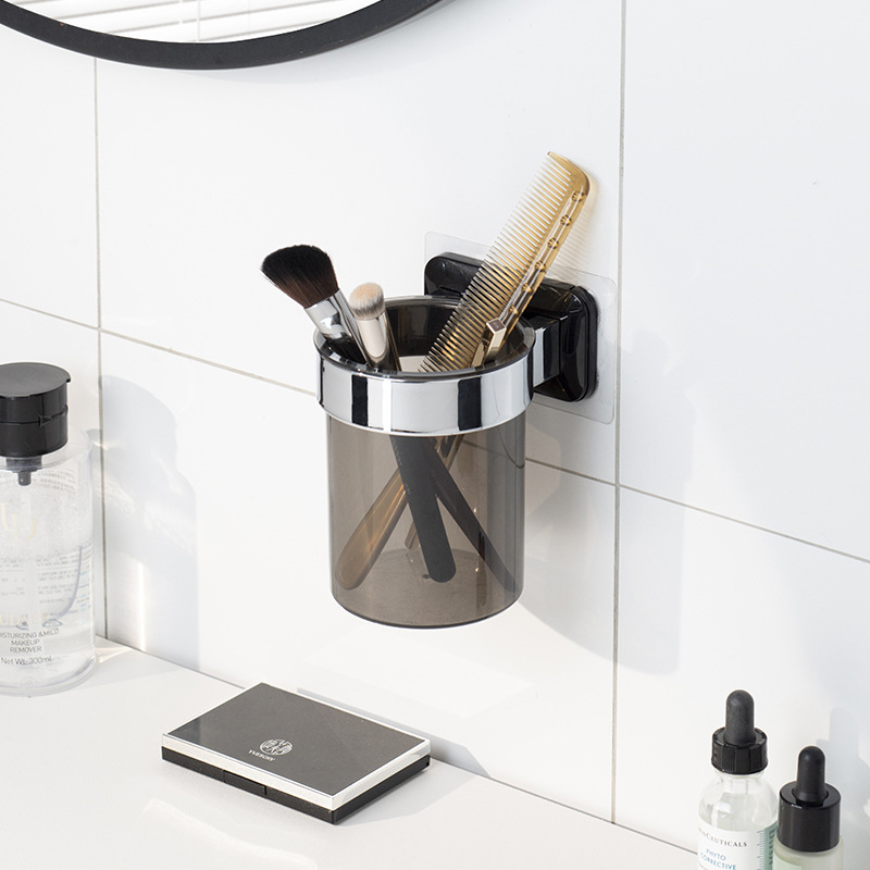 Hole-Free Storage Tube Cross-Border Removable Kitchen Transparent Plastic Bathroom Toilet Water Flower Pot Storage Rack