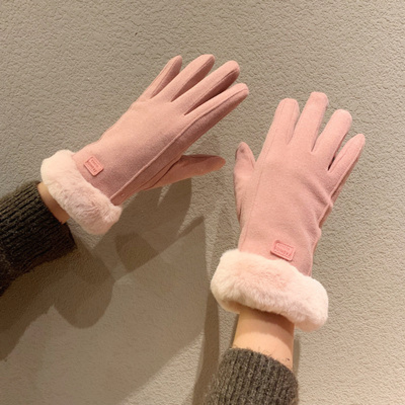 手套冬天女韩版新款加绒保暖可爱学生骑行加厚防寒骑车手套冬季|undefined